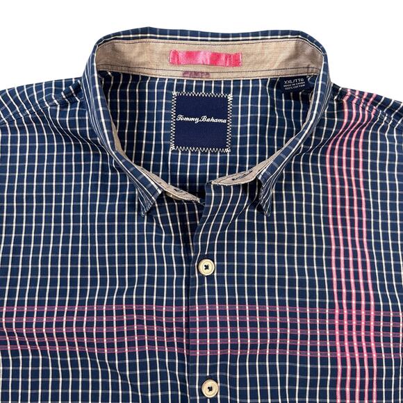 Tommy Bahama 100% Cotton Check Long Sleeve Button-Down Shirt Blue Men's Size XL - Picture 1 of 12